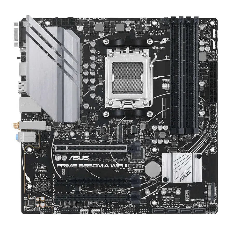 ASUS PRIME B650M-A WIFI II caractéristiques - Carte mère Micro-ATX spécifications techniques gaming PC AMD WiFi Nashor