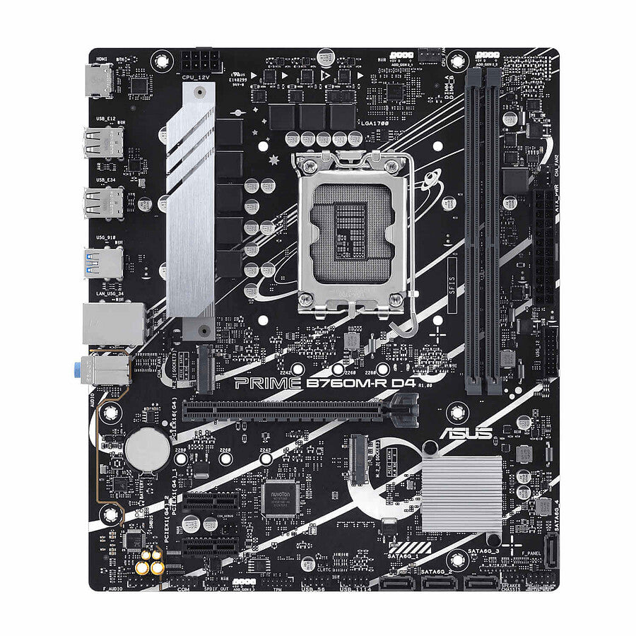 ASUS PRIME B760M-R D4 dissipateur - Carte mère Micro-ATX refroidissement gaming PC performance DDR4 Nashor