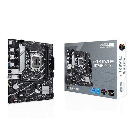 ASUS PRIME B760M-R D4 Micro-ATX - Carte mère Intel LGA1700 DDR4 gaming PC économique performance Nashor