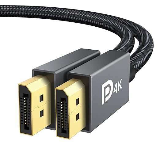 Câble DisplayPort 1.4 mâle mâle 2m générique - Haute définition gaming écran PC 144Hz Nashor