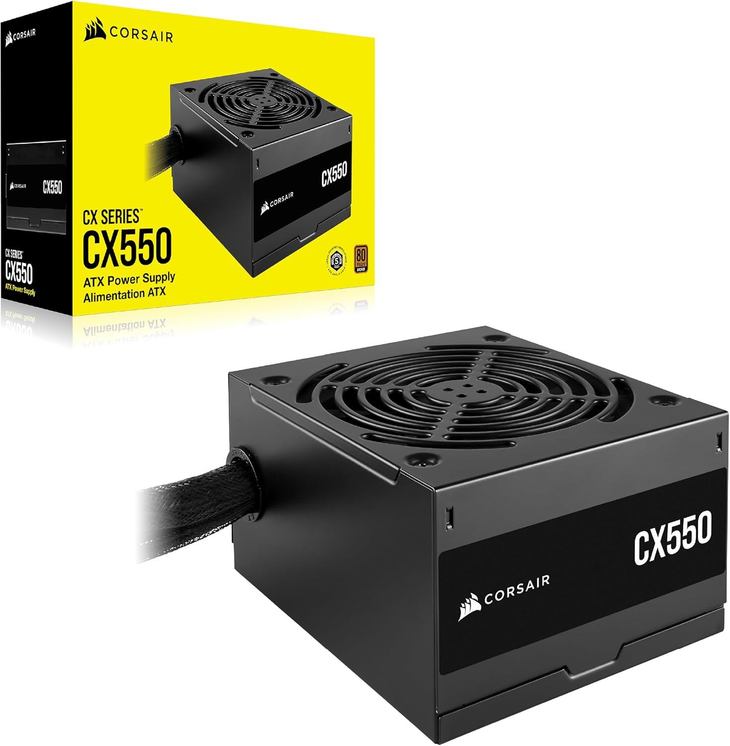Corsair CX550 ventilateur - Alimentation 550W refroidissement gaming PC performance économique Nashor