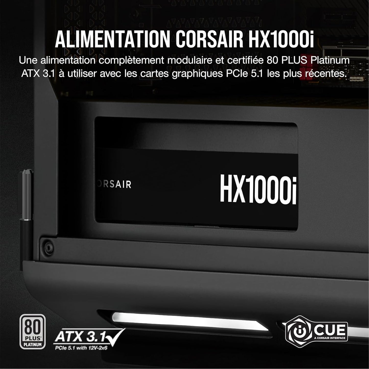 Corsair HX1000i certifications - Alimentation 1000W digital 80+ Platinum gaming PC efficacité énergétique Nashor
