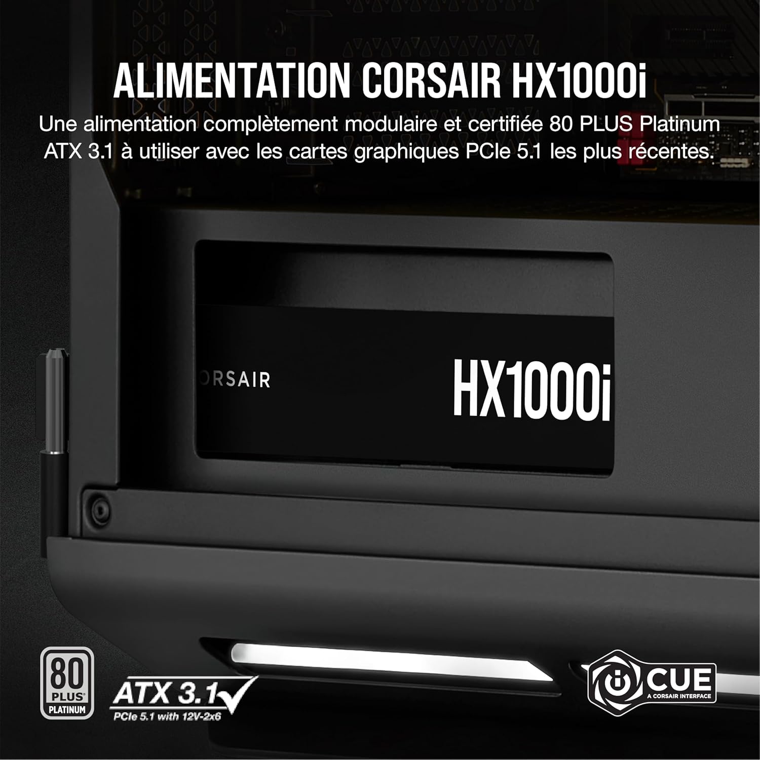 Corsair HX1000i certifications - Alimentation 1000W digital 80+ Platinum gaming PC efficacité énergétique Nashor