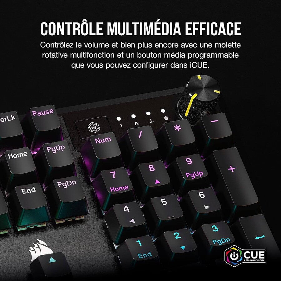 Corsair K70 Core RGB iCUE - Clavier gaming mécanique éclairage RGB personnalisable logiciel PC gaming Nashor