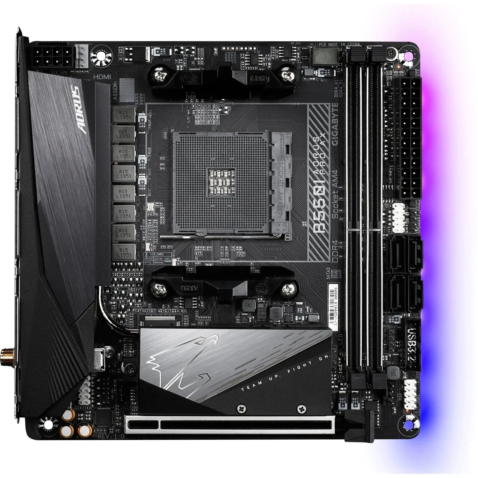 Gigabyte B550I AORUS PRO AX AM4 caractéristiques - Carte mère Mini-ITX spécifications techniques gaming PC AMD compact Nashor
