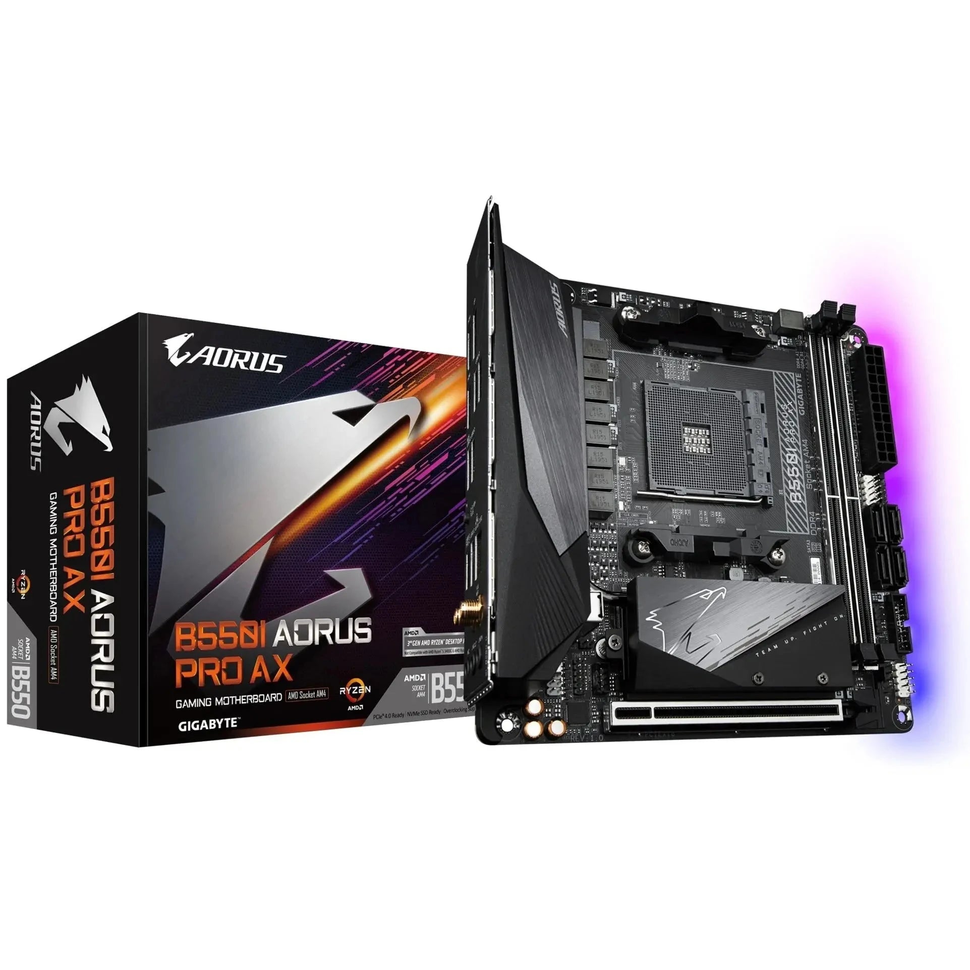 Gigabyte B550I AORUS PRO AX AM4 Mini-ITX - Carte mère AMD AM4 compact WiFi gaming PC performance Nashor