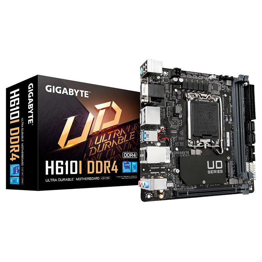 Gigabyte H610I DDR4 Mini-ITX - Carte mère Intel LGA1700 compact gaming PC économique performance Nashor