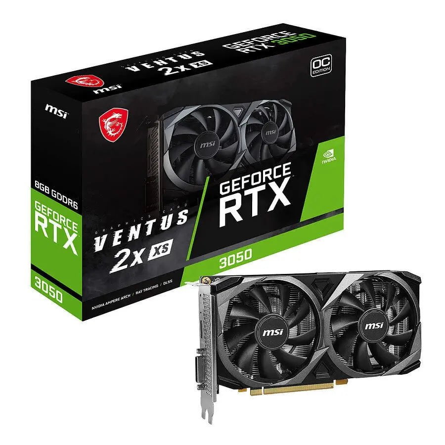 MSI GeForce RTX 3050 VENTUS 2X XS 8Go OC - Carte graphique NVIDIA RTX 30 gaming PC économique performance Nashor