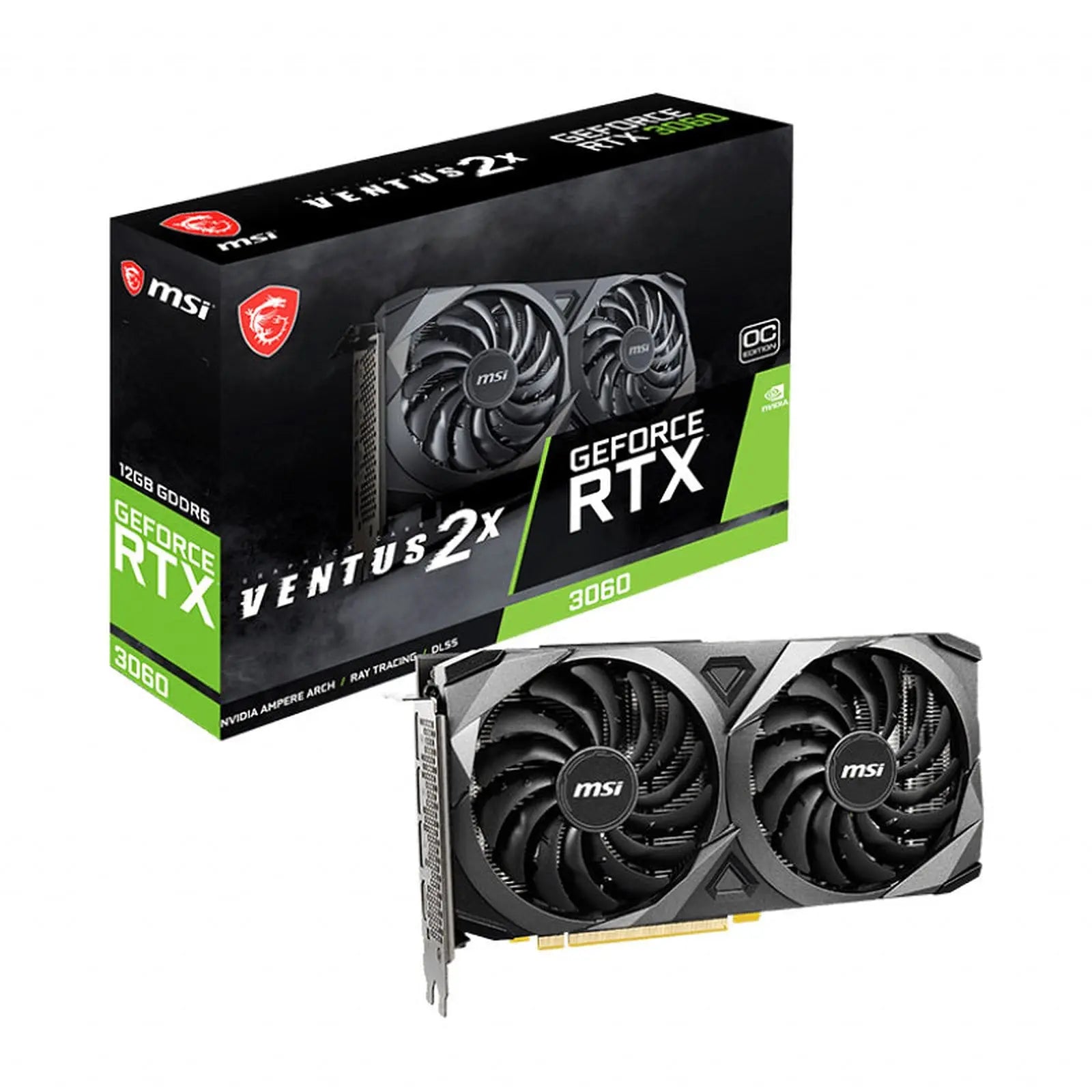 MSI GeForce RTX 3060 VENTUS 2X 12Go OC - Carte graphique NVIDIA RTX 30 gaming PC performance économique Nashor