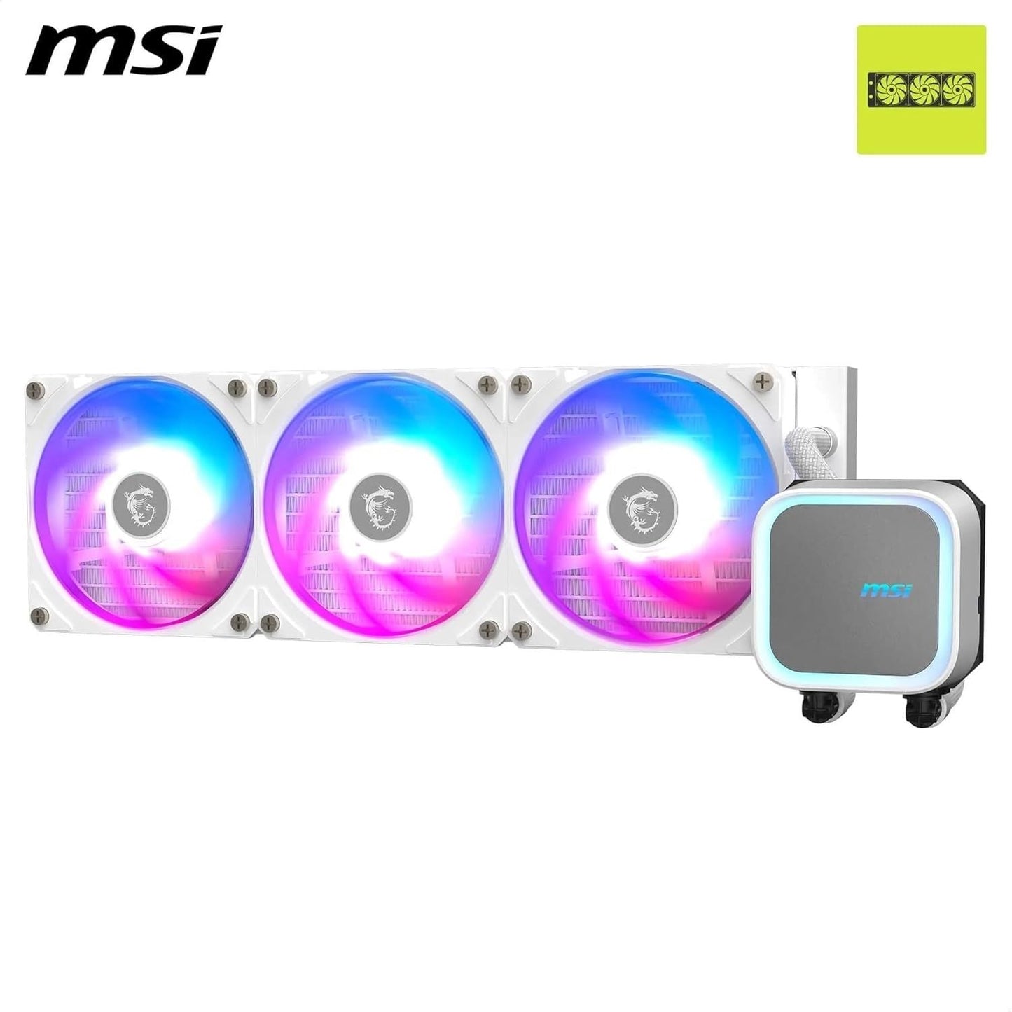 MSI MAG CORELIQUID A13 360 radiateur blanc - Watercooling AIO 360mm ventilateurs RGB gaming performance Nashor