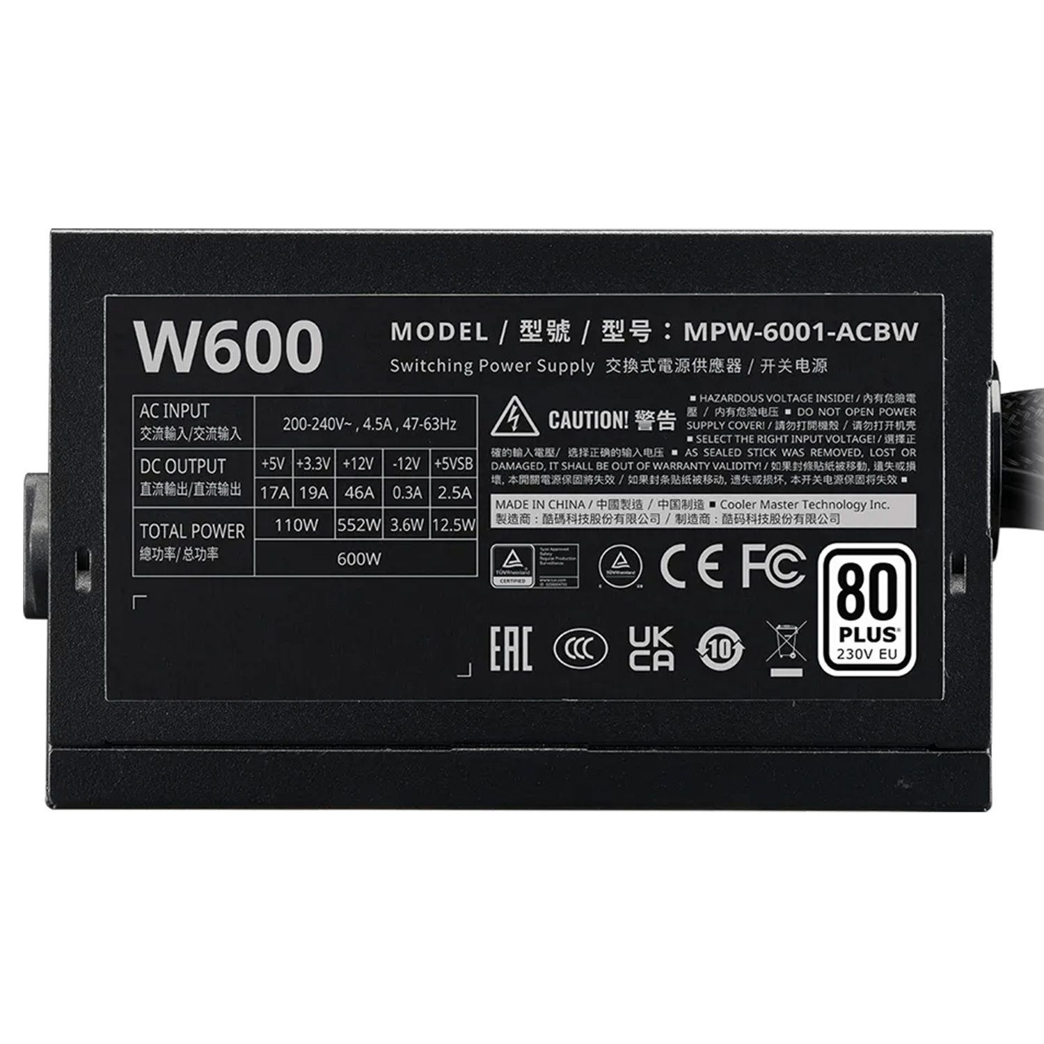 Cooler Master Elite NEX White 600W ventilateur - Alimentation blanche refroidissement gaming PC performance Nashor