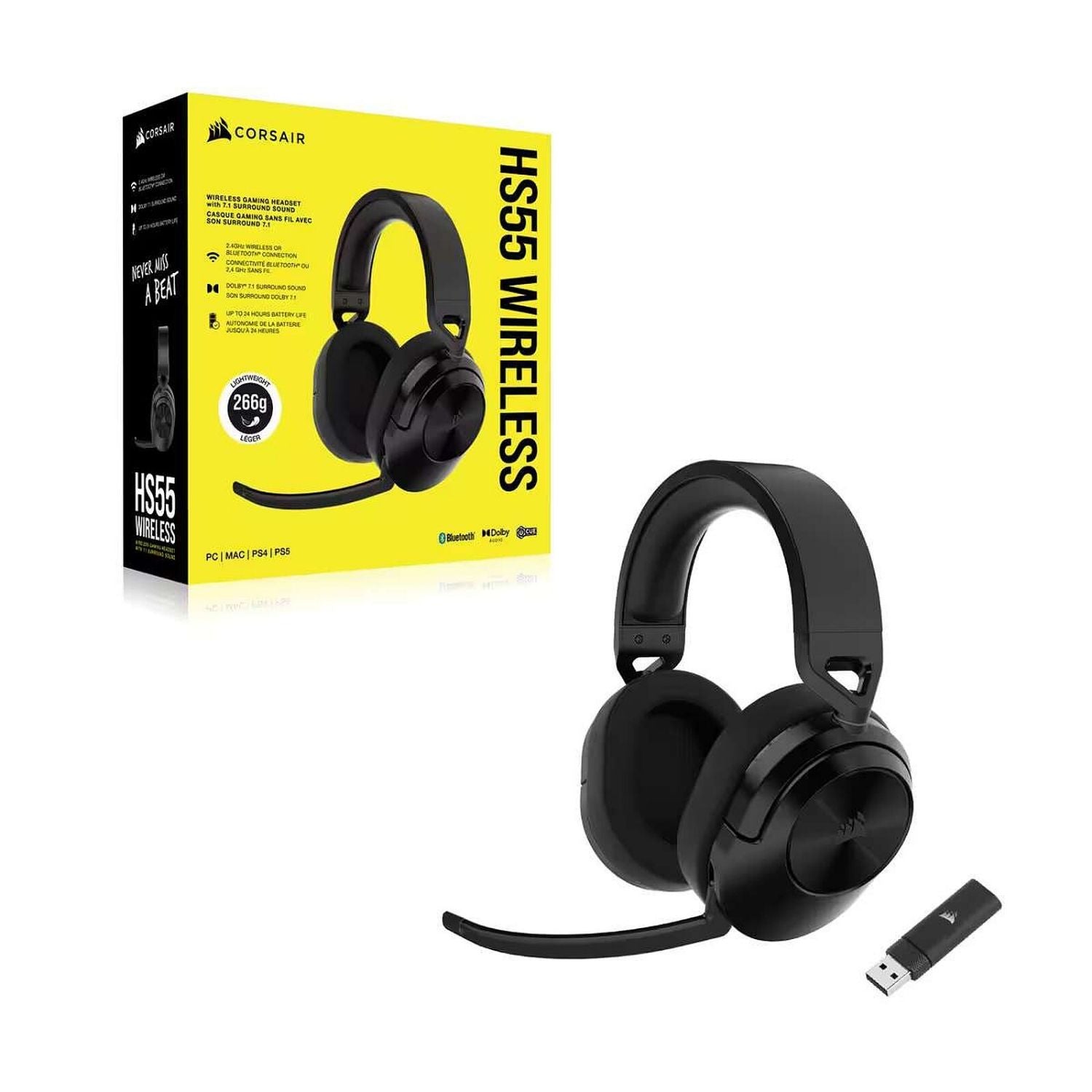 Corsair HS55 Wireless autonomie - Casque gaming sans fil batterie longue durée PC gaming Nashor