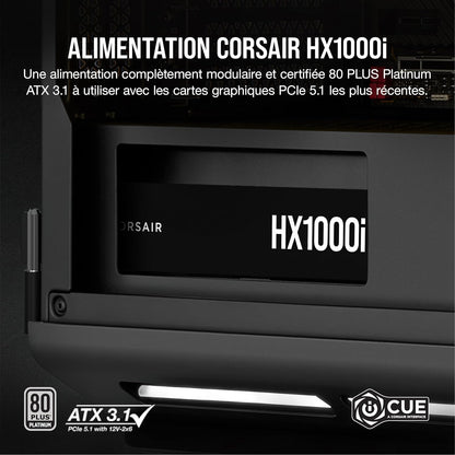 Corsair HX1000i certifications - Alimentation 1000W digital 80+ Platinum gaming PC efficacité énergétique Nashor