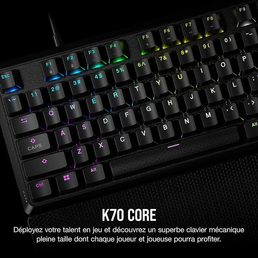 Corsair K70 Core RGB switches MLX Red - Clavier gaming mécanique linéaire 45g gaming PC Nashor