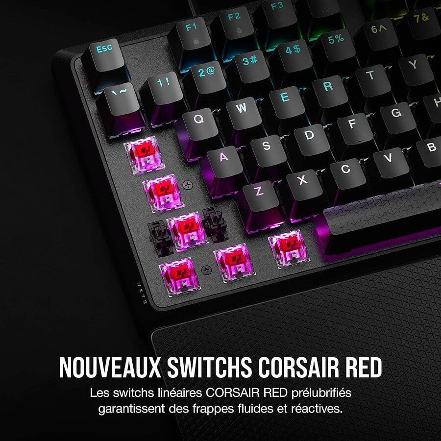 Corsair K70 Core RGB aluminium - Clavier gaming mécanique châssis aluminium brossé PC gaming Nashor