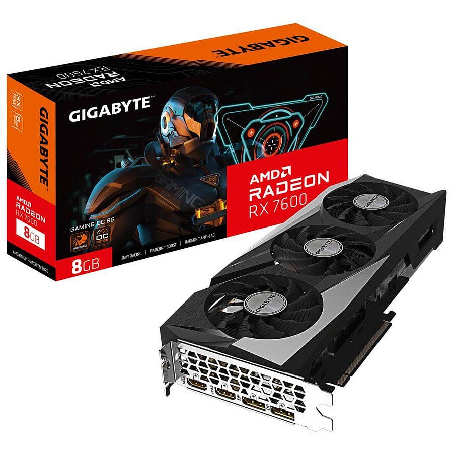 Gigabyte Radeon RX 7600 GAMING OC - Carte graphique AMD RDNA3 gaming PC performance Nashor