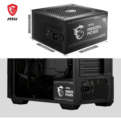 MSI MAG A850GL câbles - Alimentation modulaire 850W câblage gaming PC performance optimisée Nashor
