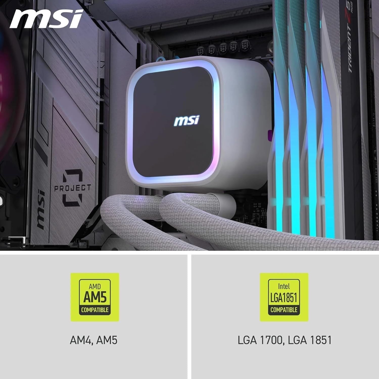 MSI MAG CORELIQUID A13 360 pompe blanche - Watercooling AIO block CPU RGB blanc gaming refroidissement Nashor