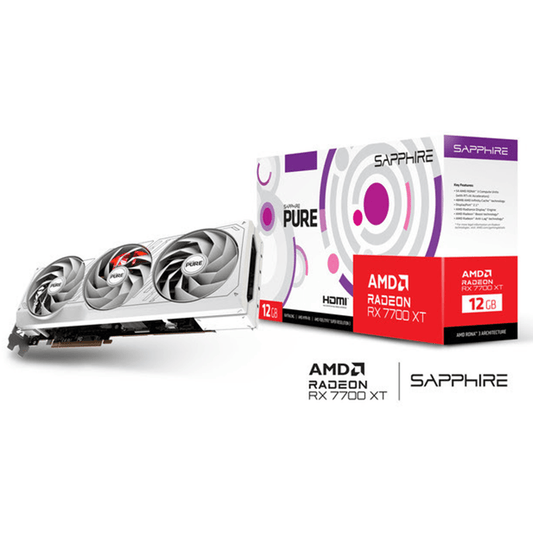 Sapphire Radeon RX 7700 XT Pure Gaming OC - Carte graphique AMD RDNA3 gaming PC haute performance Nashor